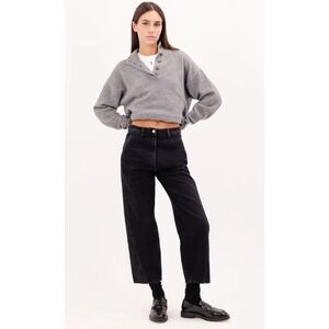 Icon Denim Juno Wide Leg Jeans  Relaxed Loose Fit Graphite Black Size 30